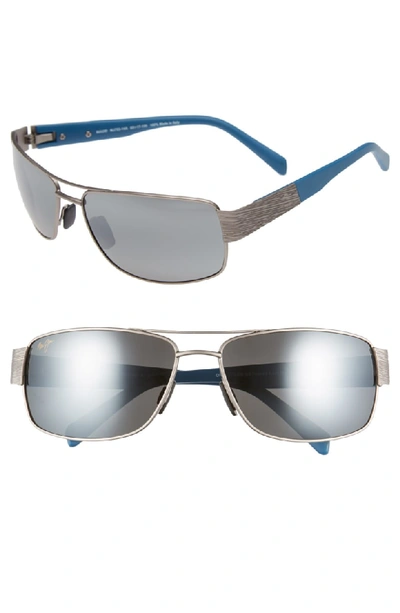 Shop Maui Jim 'ohia' 64mm Polarized Sunglasses - Satin Grey With Blue/grey