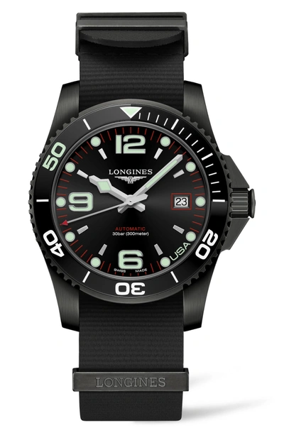 Shop Longines Hydroconquest Automatic Bracelet Watch In Black