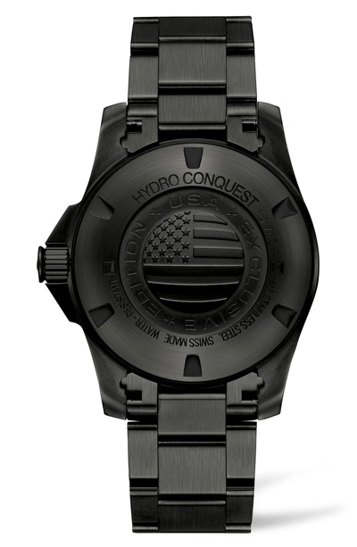 Shop Longines Hydroconquest Automatic Bracelet Watch In Black