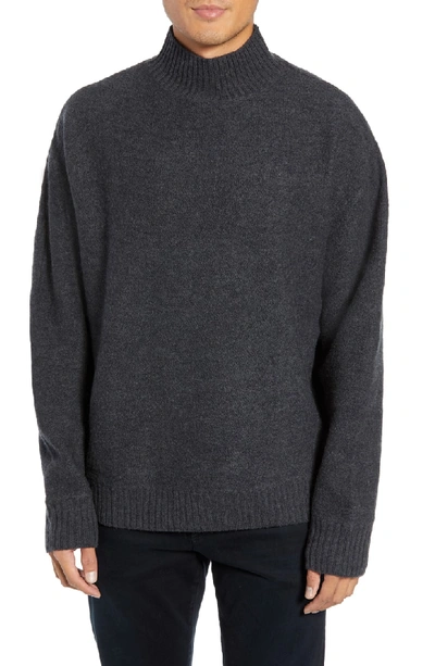 Shop Hope Bold Funnel Neck Wool Sweater In Grey Melange
