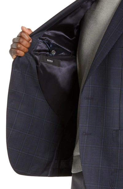 Shop Hugo Boss Janson Classic Fit Windowpane Wool Sport Coat In Dark Blue