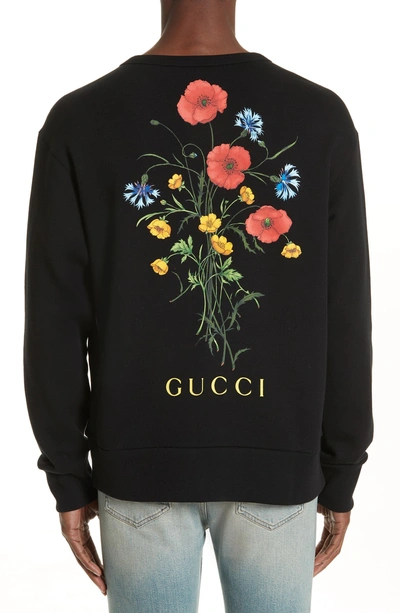 Shop Gucci Chateau Marmont Graphic Sweatshirt In Black Yellow