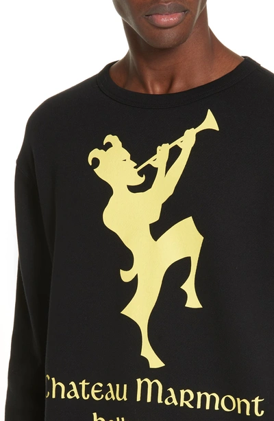 Shop Gucci Chateau Marmont Graphic Sweatshirt In Black Yellow