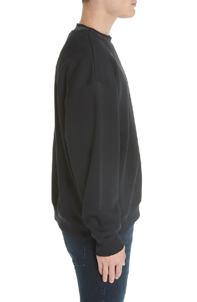 Shop Acne Studios Logo Collar Oversize Sweatshirt In Black