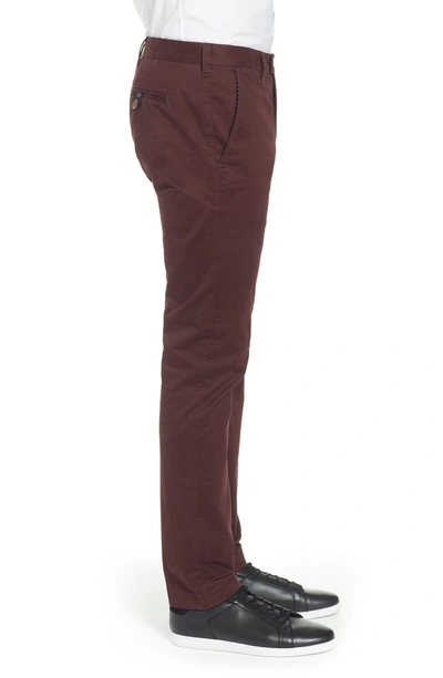 Shop Ted Baker Seleb Slim Fit Chinos In Dark Red