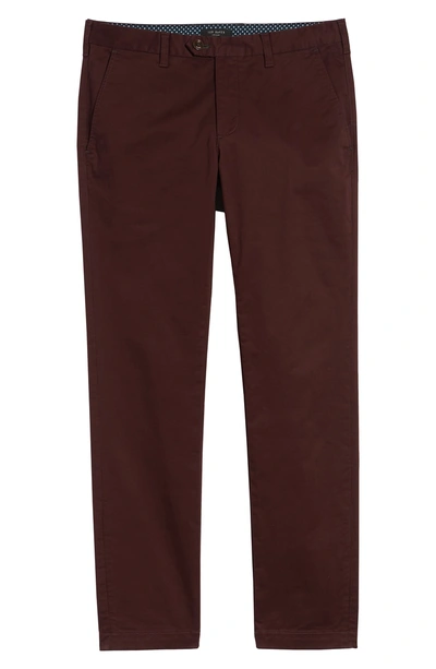 Shop Ted Baker Seleb Slim Fit Chinos In Dark Red