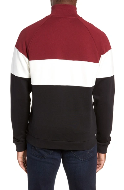 Shop Fred Perry Colorblock Quarter Zip Pullover In Tawny Port