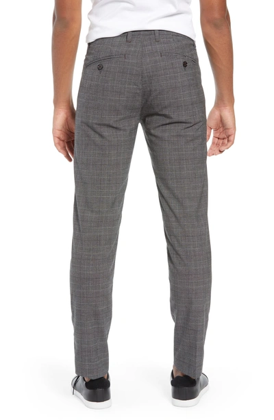 Shop Ted Baker Squared Slim Fit Check Cropped Trousers In Grey