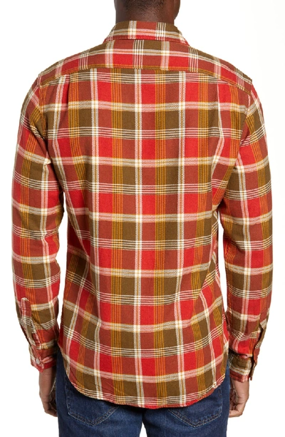 Shop Jcrew Wallace & Barnes Slim Fit Plaid Flannel Shirt In Brick Red
