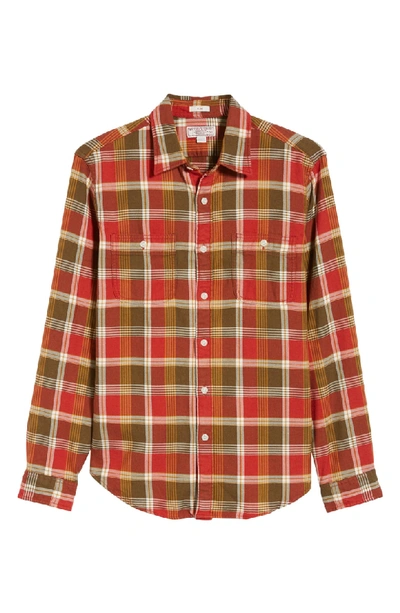 Shop Jcrew Wallace & Barnes Slim Fit Plaid Flannel Shirt In Brick Red