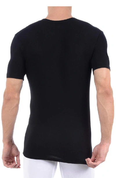 Shop Tommy John Cool Cotton High V-neck Undershirt In Black