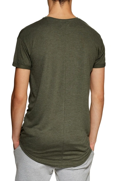 Shop Topman Scotty Longline Slim Fit T-shirt In Olive