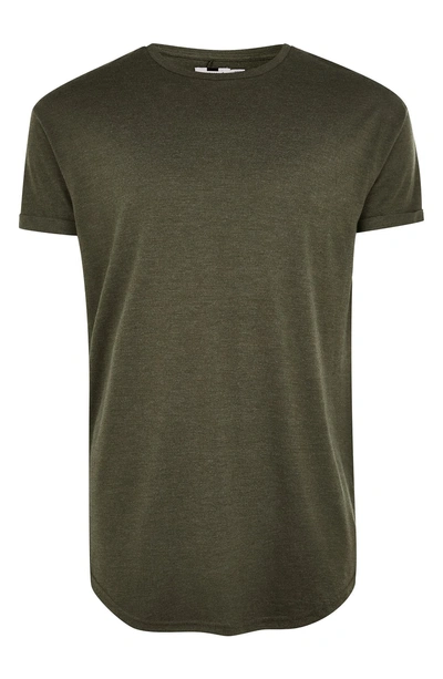 Shop Topman Scotty Longline Slim Fit T-shirt In Olive