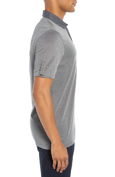 Shop Ted Baker Slim Fit Marsh Soft Touch Pique Polo In Grey