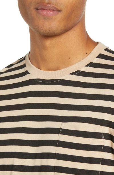 Shop Wesc Makai Stripe Long Sleeve Pocket T-shirt In Beige Sesame
