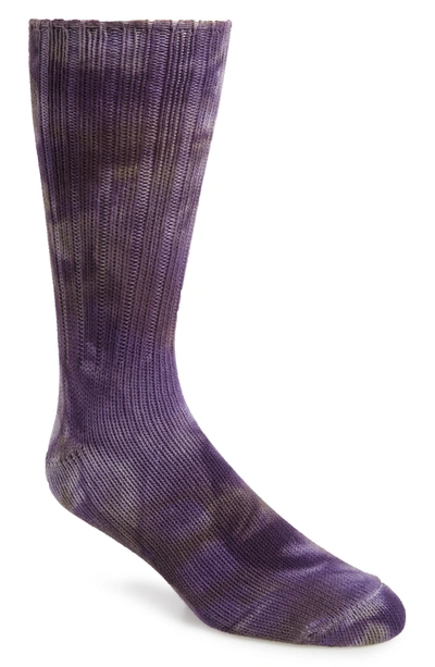 Shop Anonymous Ism Uneven Dye Socks In Purple