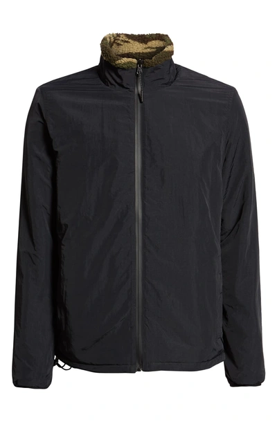 Shop Penfield Karstens Reversible Fleece Zip Jacket In Black