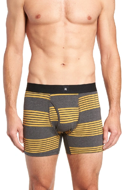 Shop Richer Poorer Thurston Cotton Boxer Briefs In Charcoal/ Gold