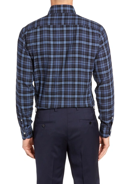 Shop Ledbury Torello Trim Fit Plaid Dress Shirt In Navy