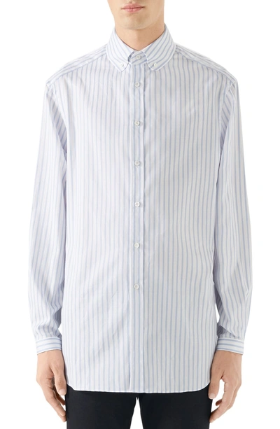 Shop Gucci Oversize Stripe Shirt In White
