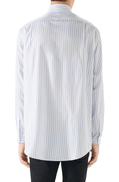 Shop Gucci Oversize Stripe Shirt In White