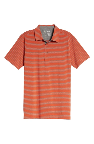 Shop Bobby Jones Control Stripe Jersey Polo In Orange