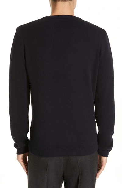 Shop Norse Projects Sigfred Lambswool Sweater In Dark Navy