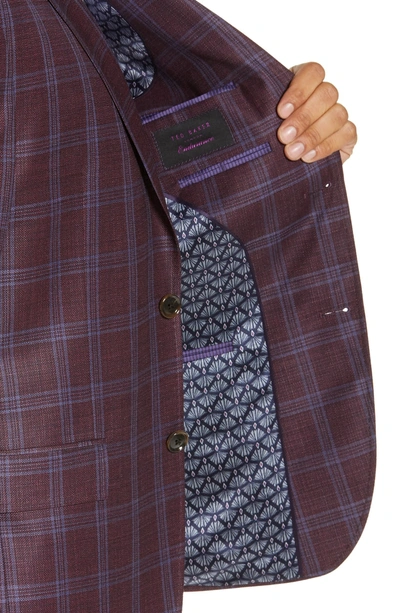 Shop Ted Baker Konan Trim Fit Plaid Wool Sport Coat In Purple