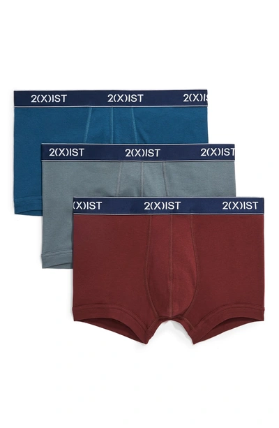 Shop 2(x)ist 3-pack No Show Trunks In Blue/ Tawny Port/ Stormy/ Navy