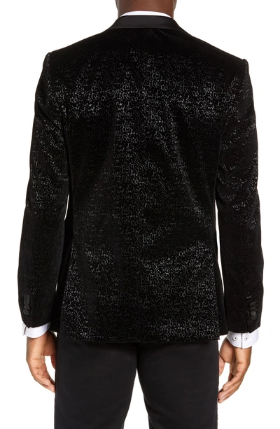 Shop Jared Lang Trim Fit Velvet Burnout Blazer In Black