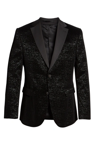 Shop Jared Lang Trim Fit Velvet Burnout Blazer In Black
