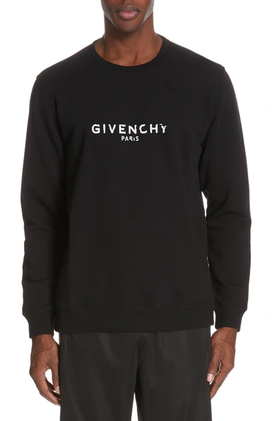 Shop Givenchy Vintage Logo Sweatshirt In Black