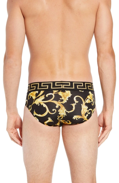 Shop Versace Low Rise Briefs In Black/ Gold