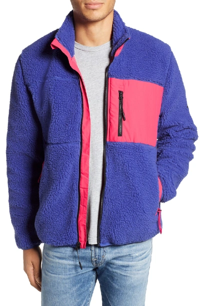 Shop Penfield Mattawa Fleece Zip Jacket In Royal Blue