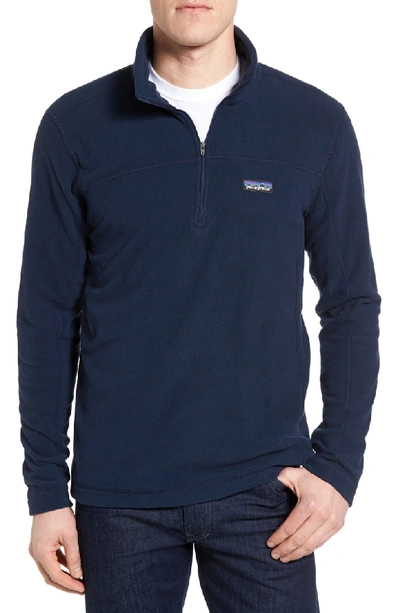 Shop Patagonia Micro D Quarter-zip Fleece Pullover In Blue