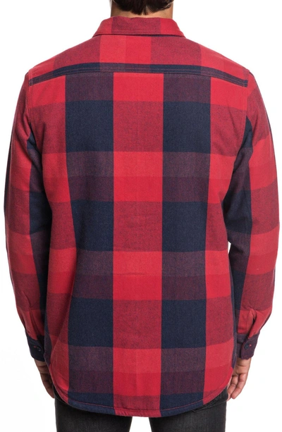 Shop Quiksilver Miho Stones Long Sleeve Woven Shirt Jacket In Garnet Sherpa