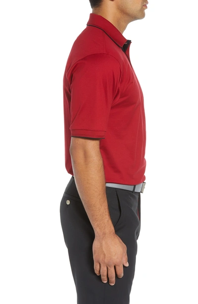 Shop Bobby Jones Solid Tipped Polo In Cranberry