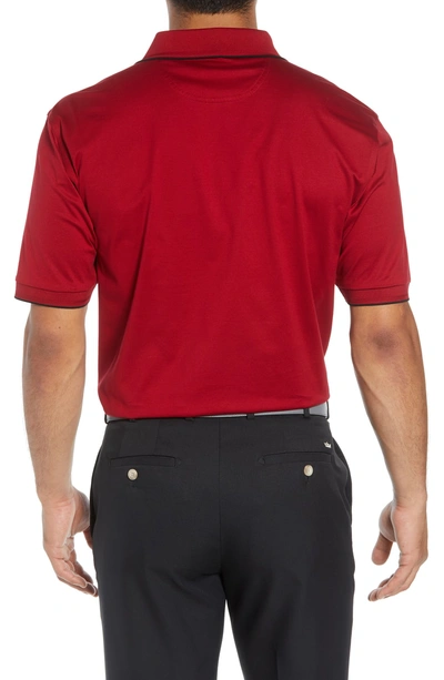 Shop Bobby Jones Solid Tipped Polo In Cranberry
