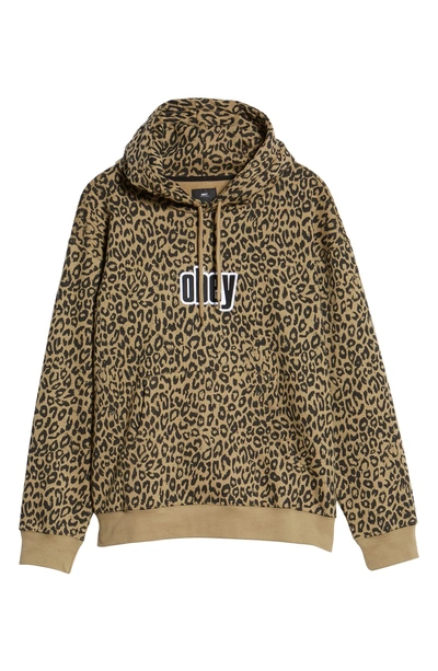 Shop Obey Gusto Hooded Sweatshirt In Khaki Leopard