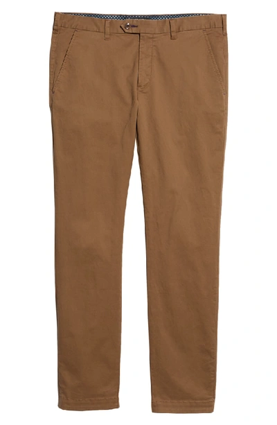 Shop Ted Baker Selebtt Slim Fit Stretch Cotton Chinos In Tan