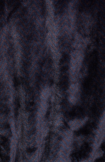 Shop Daniel Buchler Chevron Fleece Robe In Midnight/ Wine