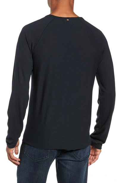 Shop Billy Reid Regular Fit Long Sleeve T-shirt In Carbon Blue