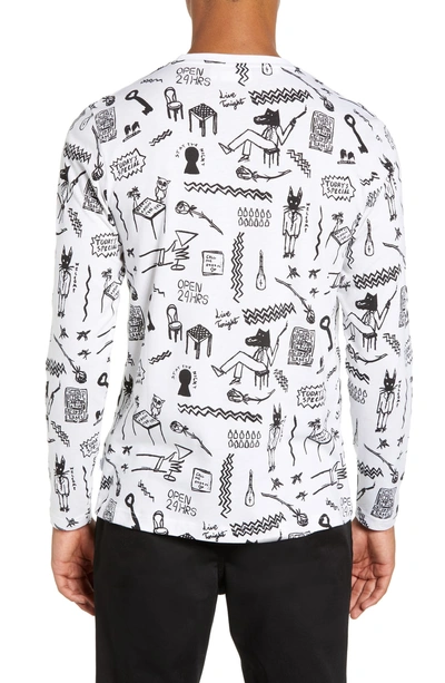 Shop Wesc Makai Monsters Graphic Long Sleeve Pocket T-shirt In White