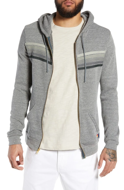 Shop Aviator Nation 5-stripe Zip Hoodie In Charcoal/ Grey Stripe