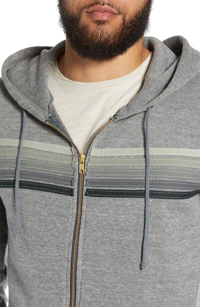 Shop Aviator Nation 5-stripe Zip Hoodie In Charcoal/ Grey Stripe