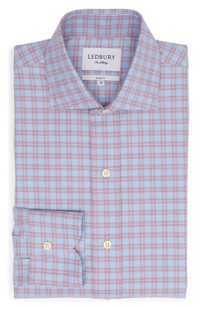 Shop Ledbury Sondra Trim Fit Check Dress Shirt In Lilac