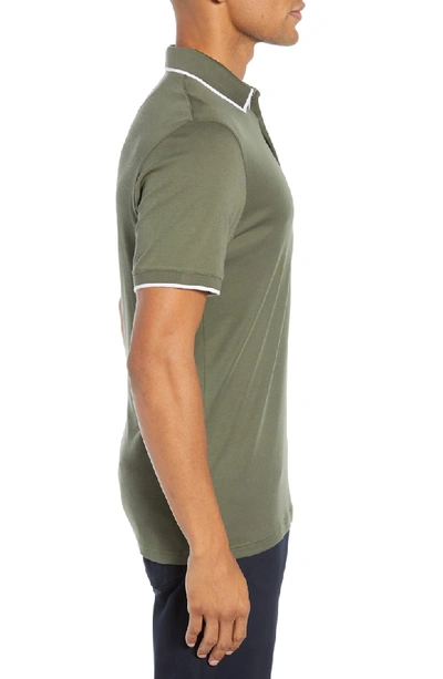 Shop Ted Baker Jelly Slim Fit Tipped Pocket Polo In Khaki
