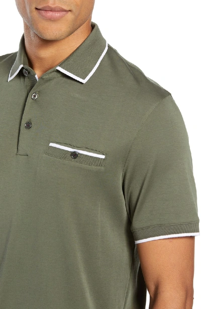 Shop Ted Baker Jelly Slim Fit Tipped Pocket Polo In Khaki