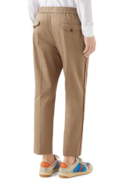 Shop Gucci Cotton Pants In Caramel