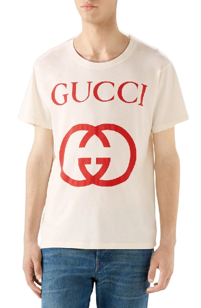 Shop Gucci New Logo T-shirt In Yellow/ Red
